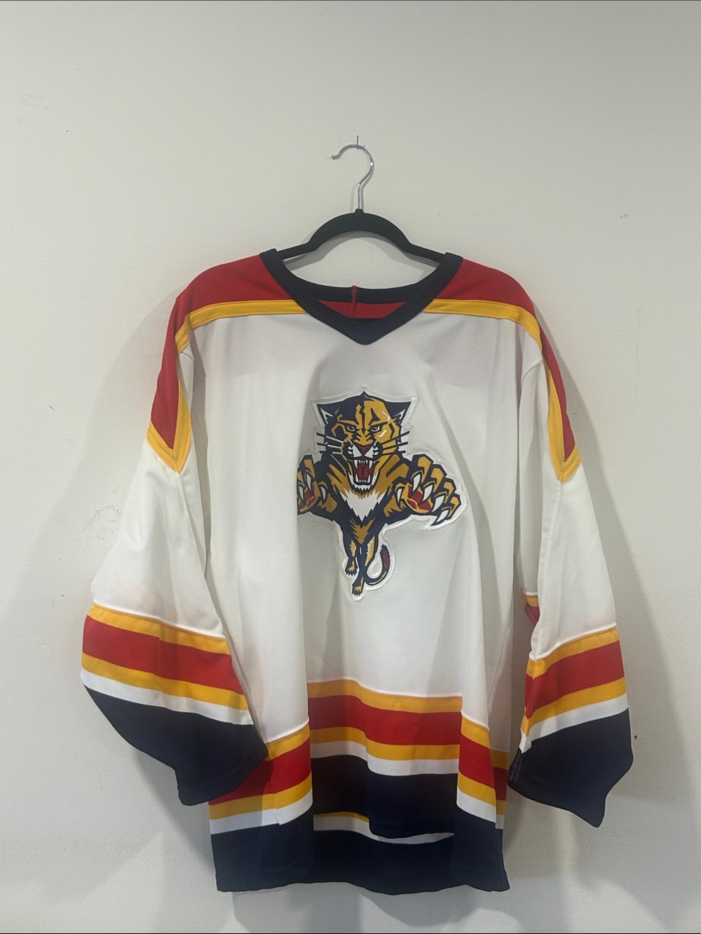 CCM White Hockey Florida panther Jersey with Red Trim